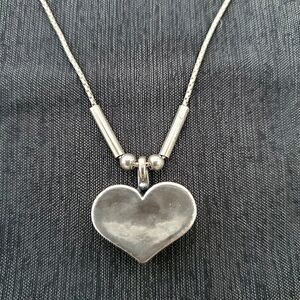 Silpada 925 Sterling Textured Hammered Heart Wheat Necklace N1727